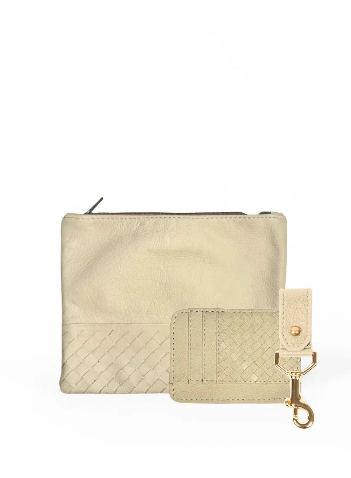 Large Pouch, Key Chain & Slim ID Bundle - Bone