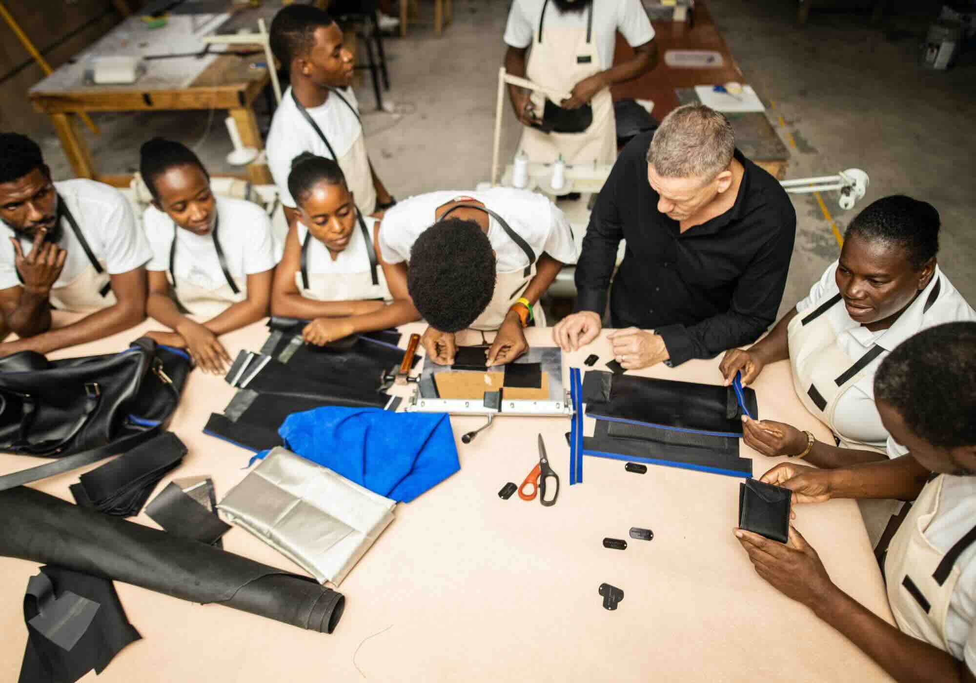 Billy Collection solar-powered factory artisans working on product