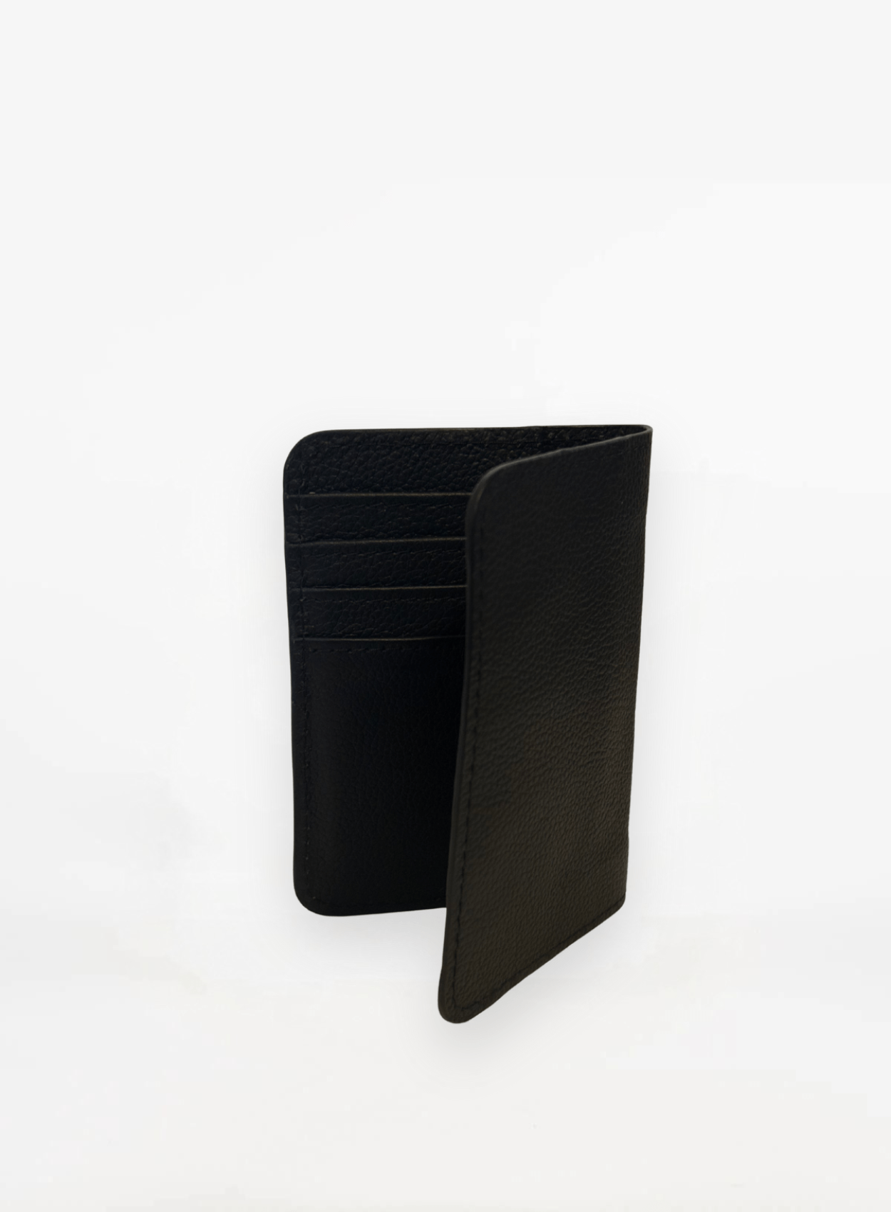 Black passport holder interior with card slots
