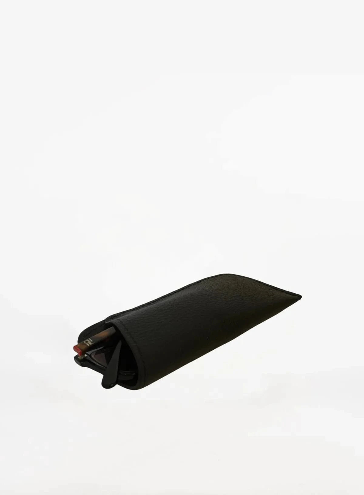 Black glasses case, side view
