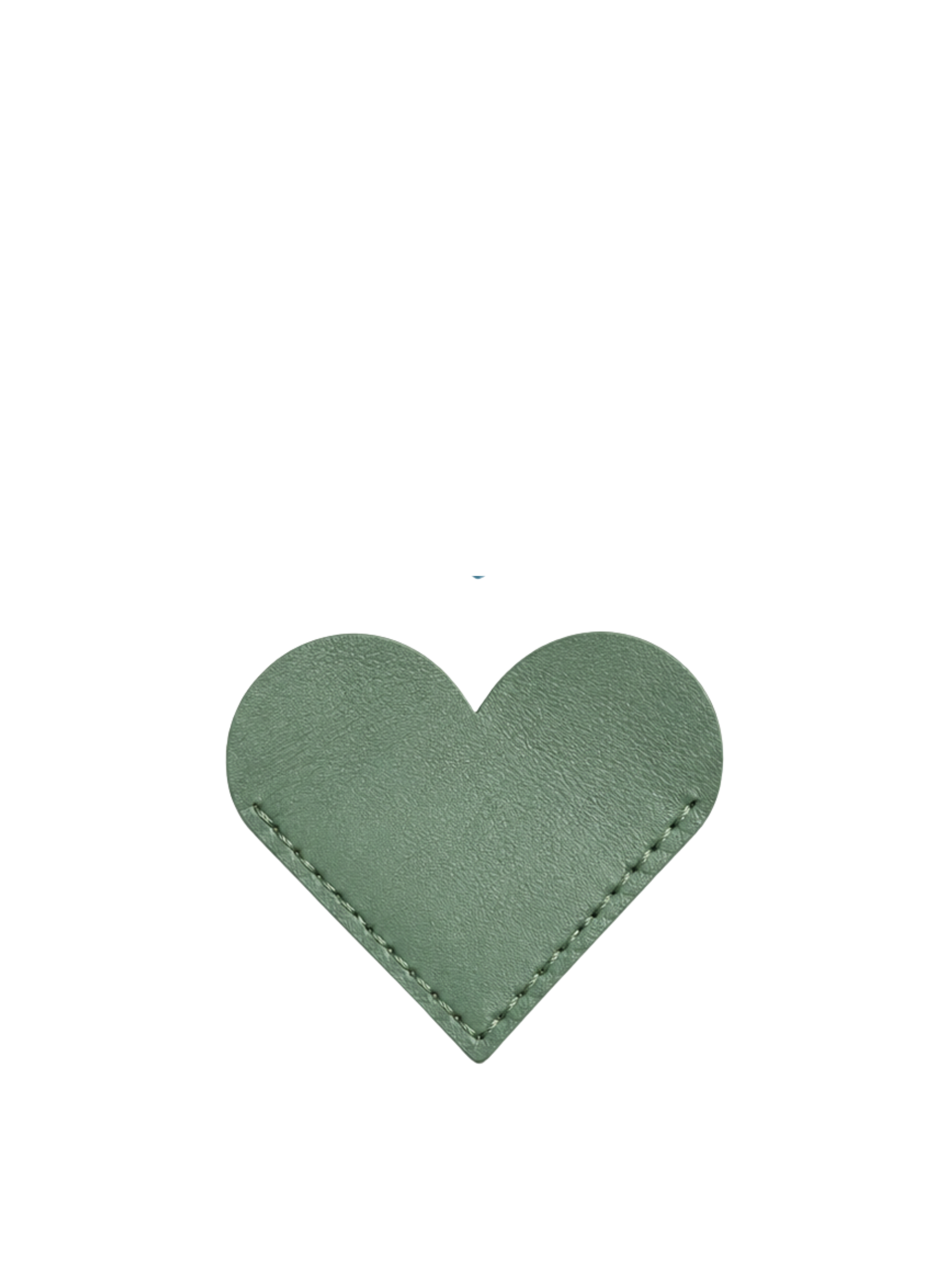 hreen heart bookmark on white background