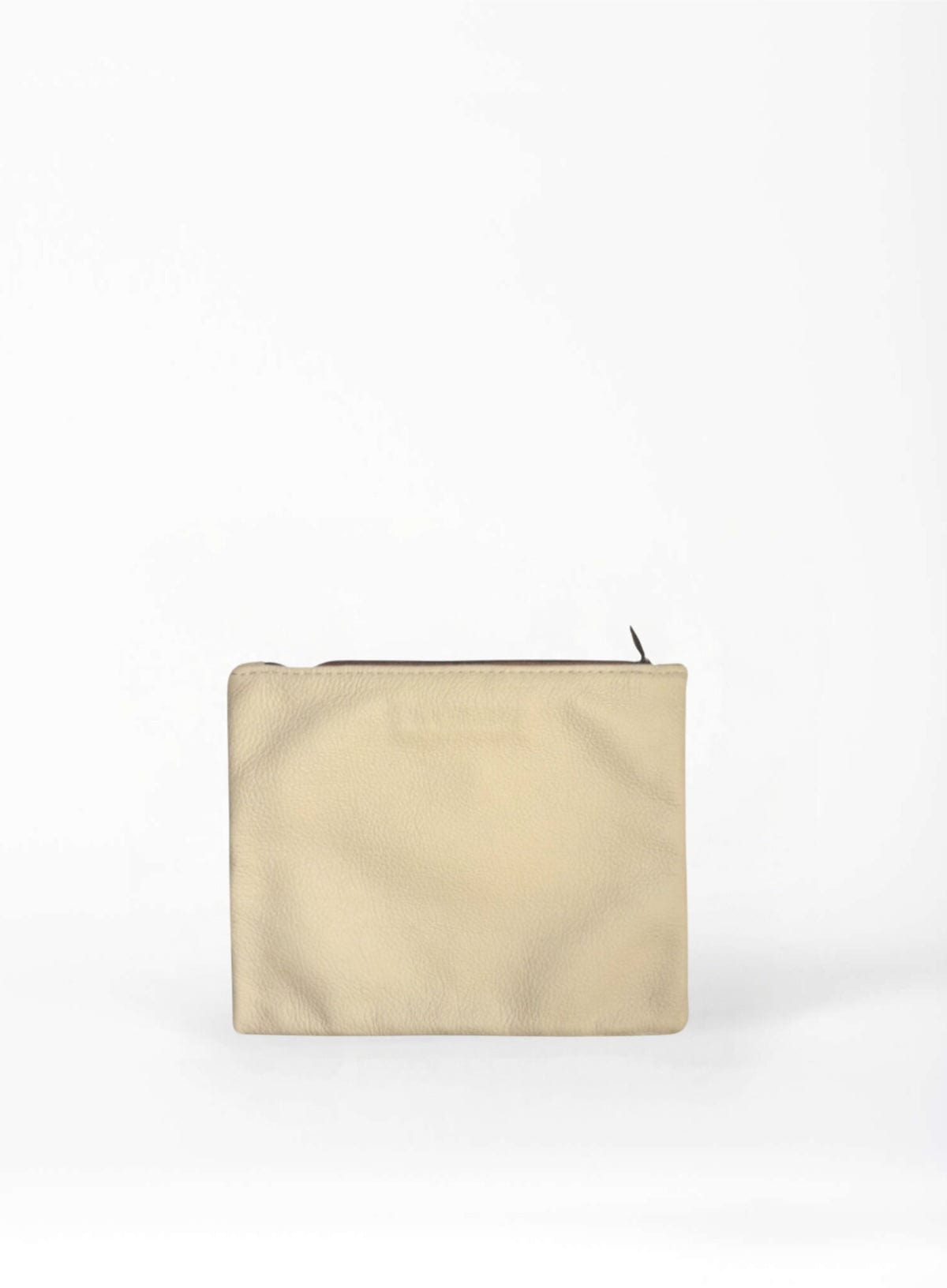 Beige pouch on a white background