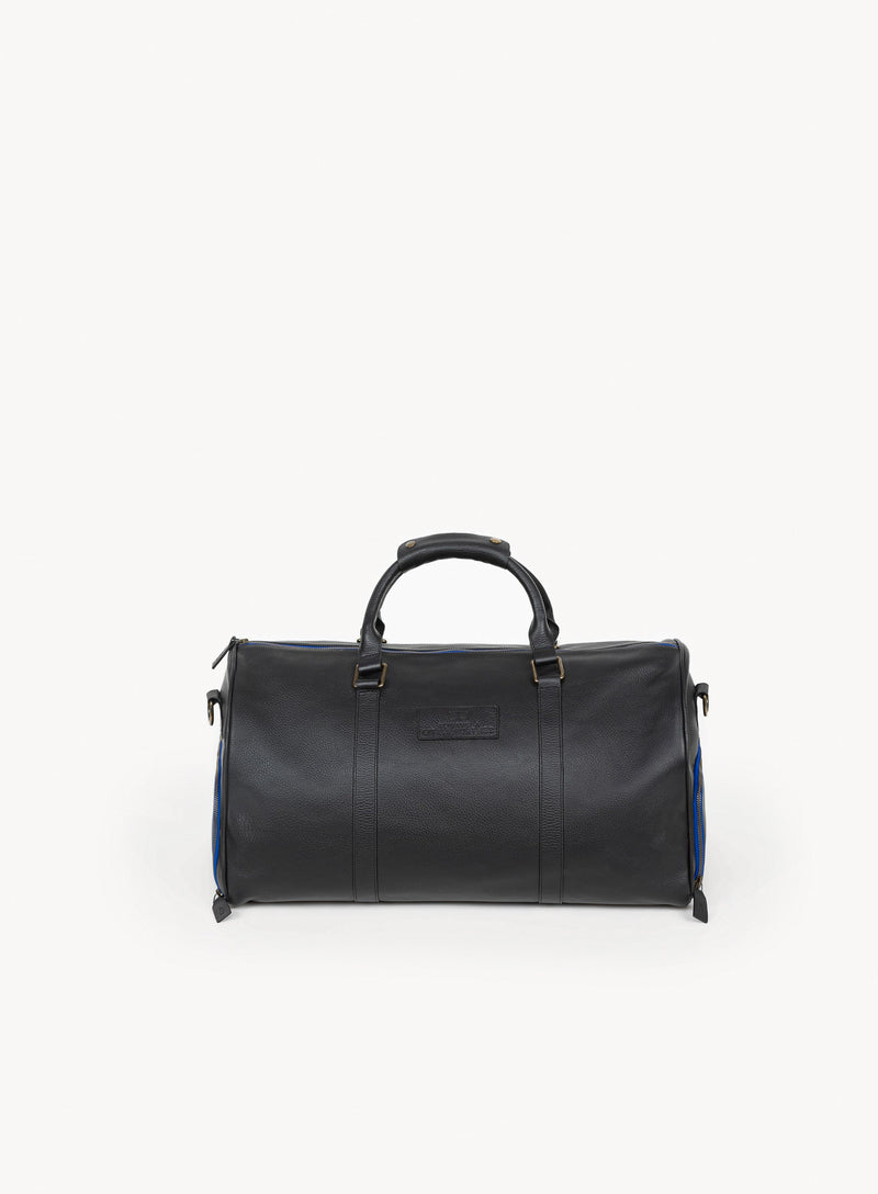 mission essential duffle bag in black front-view.