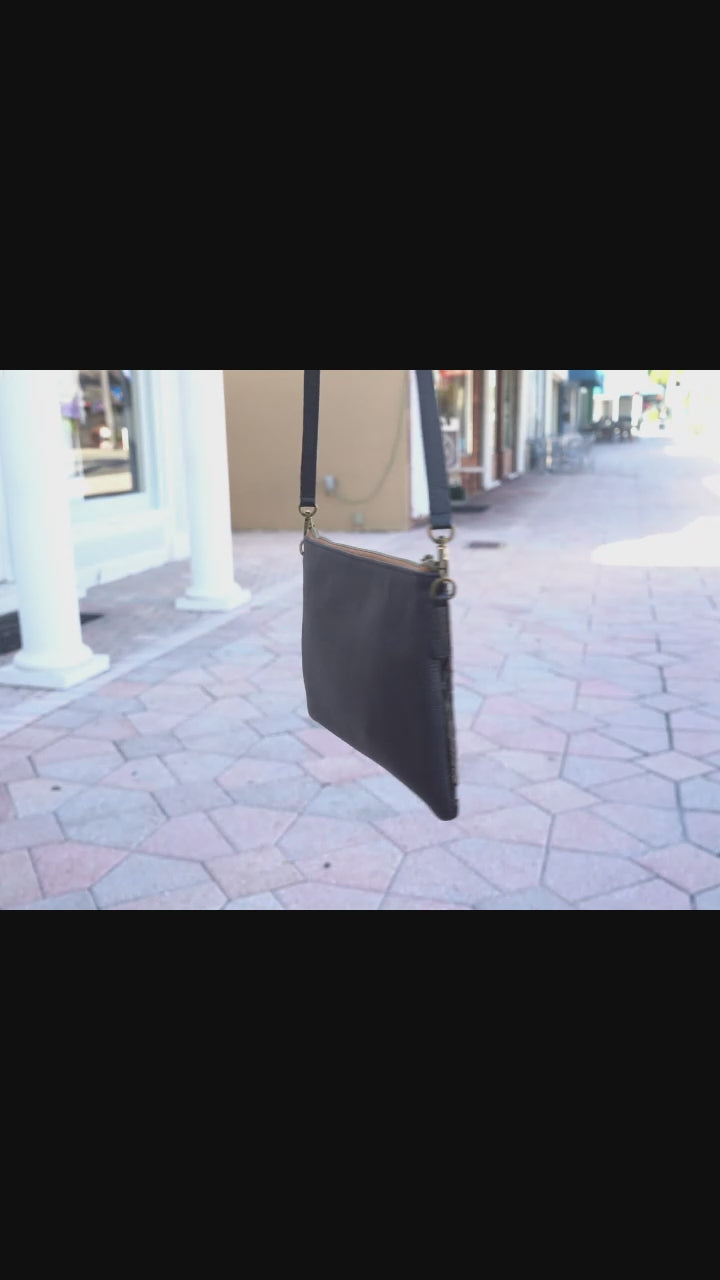 woven crossbody in black video.
