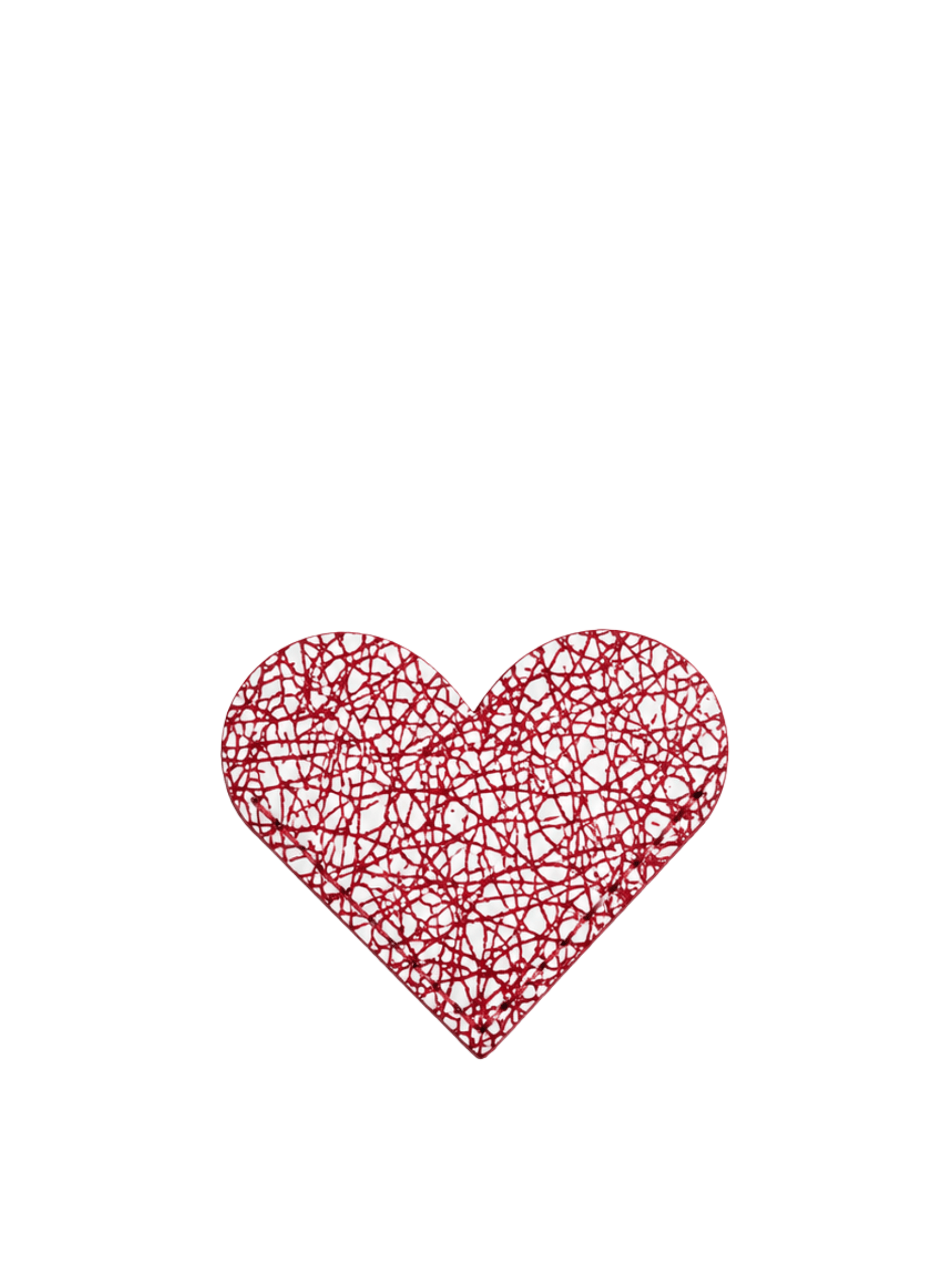 red heart bookmark on white background