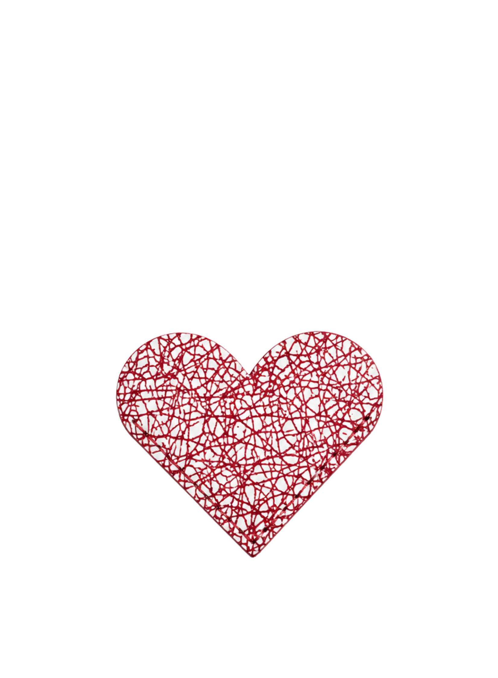 red heart bookmark on white background