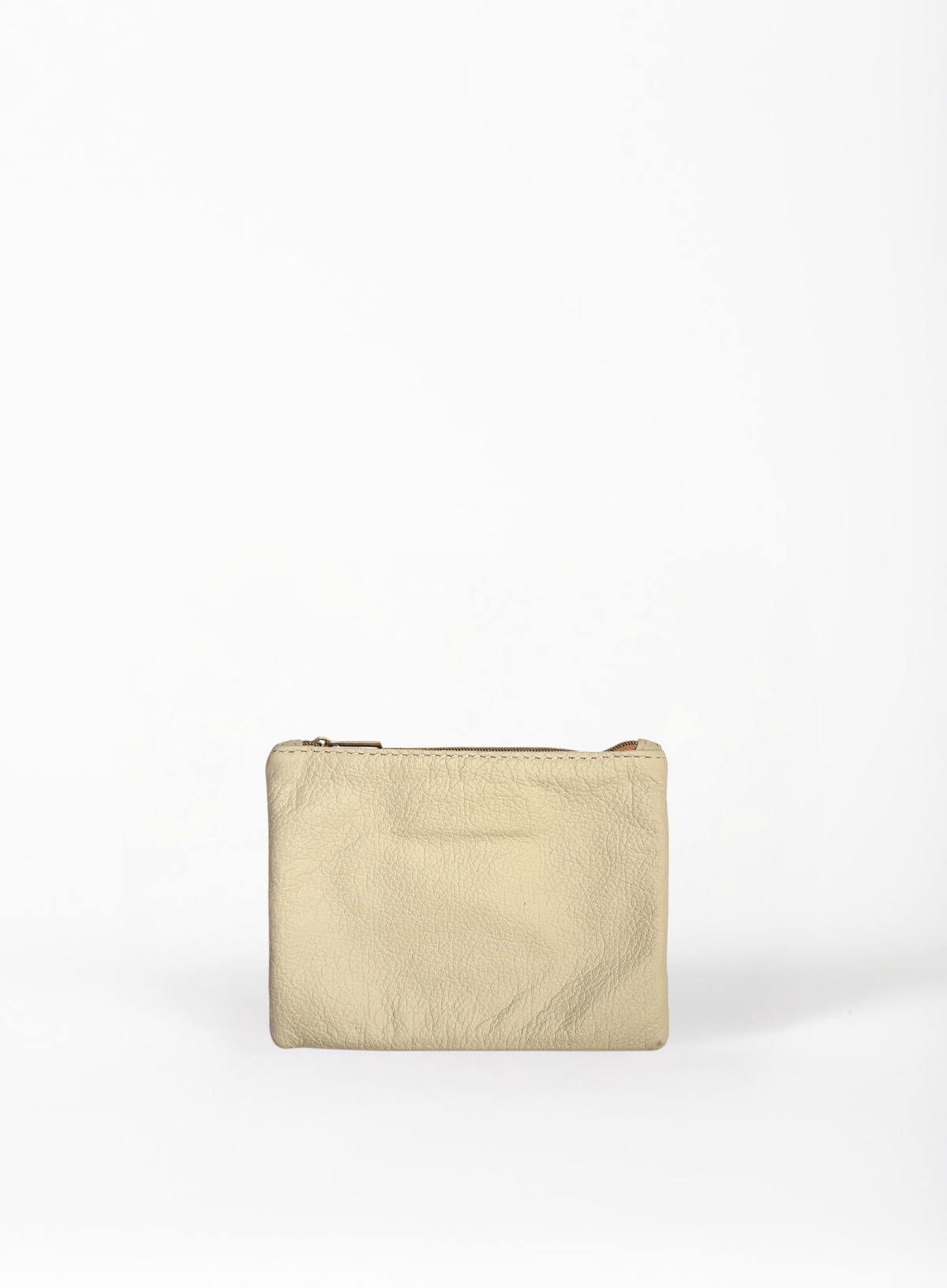 Beige pouch on a white background