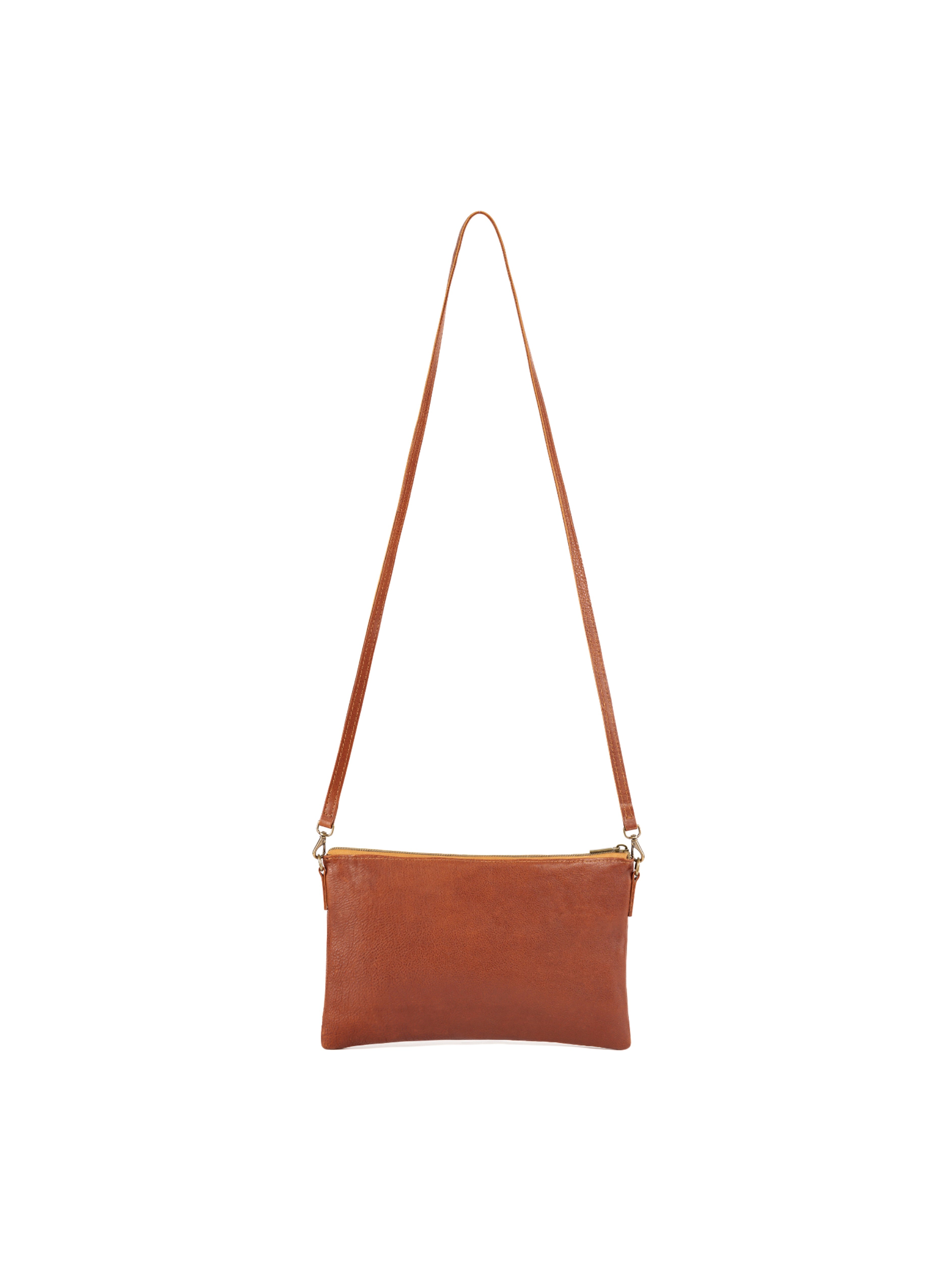 woven crossbody bag from our spring collection - back view with strap.