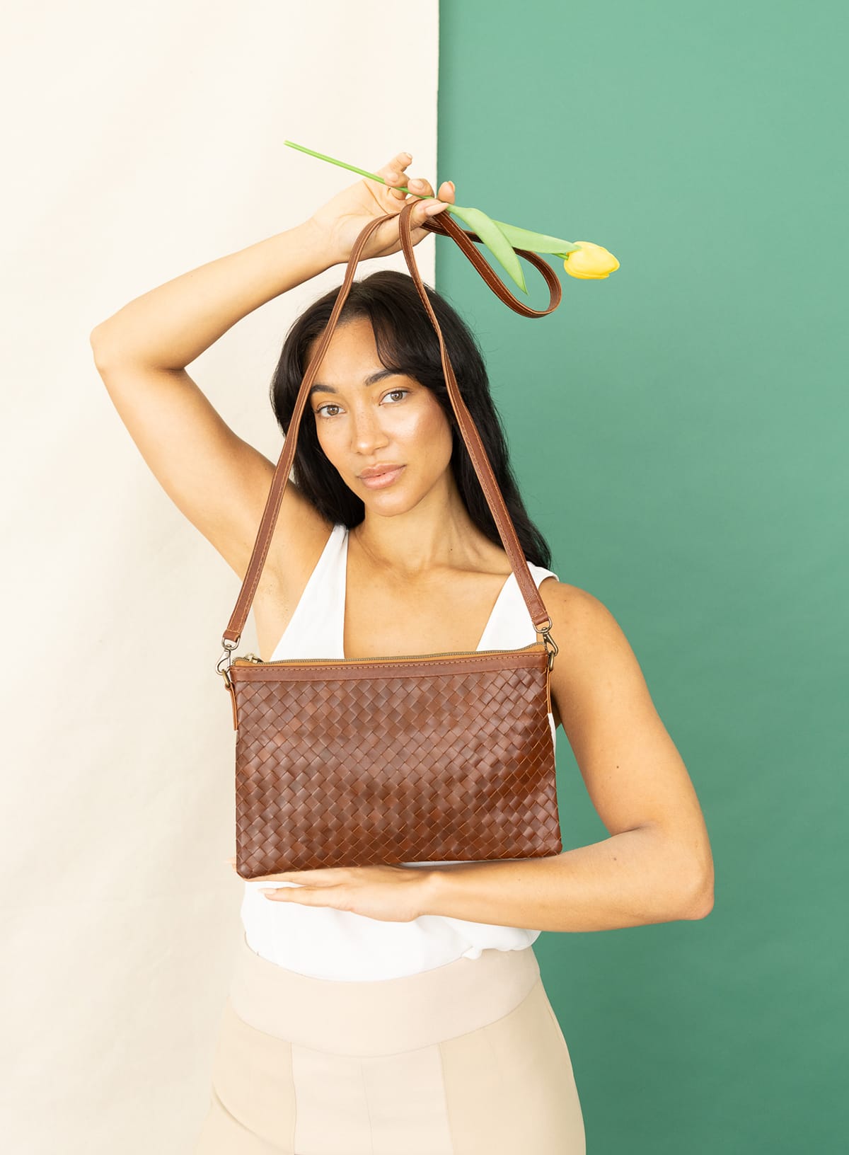 Woven Crossbody Clutch