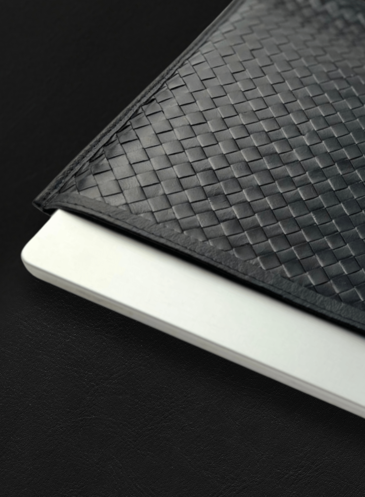 Black woven laptop case