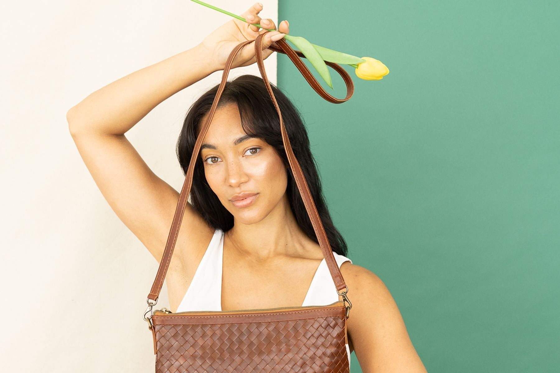 What Fits in Our Woven Crossbody Bag?