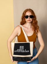 ALF canvas bag showcased by model.