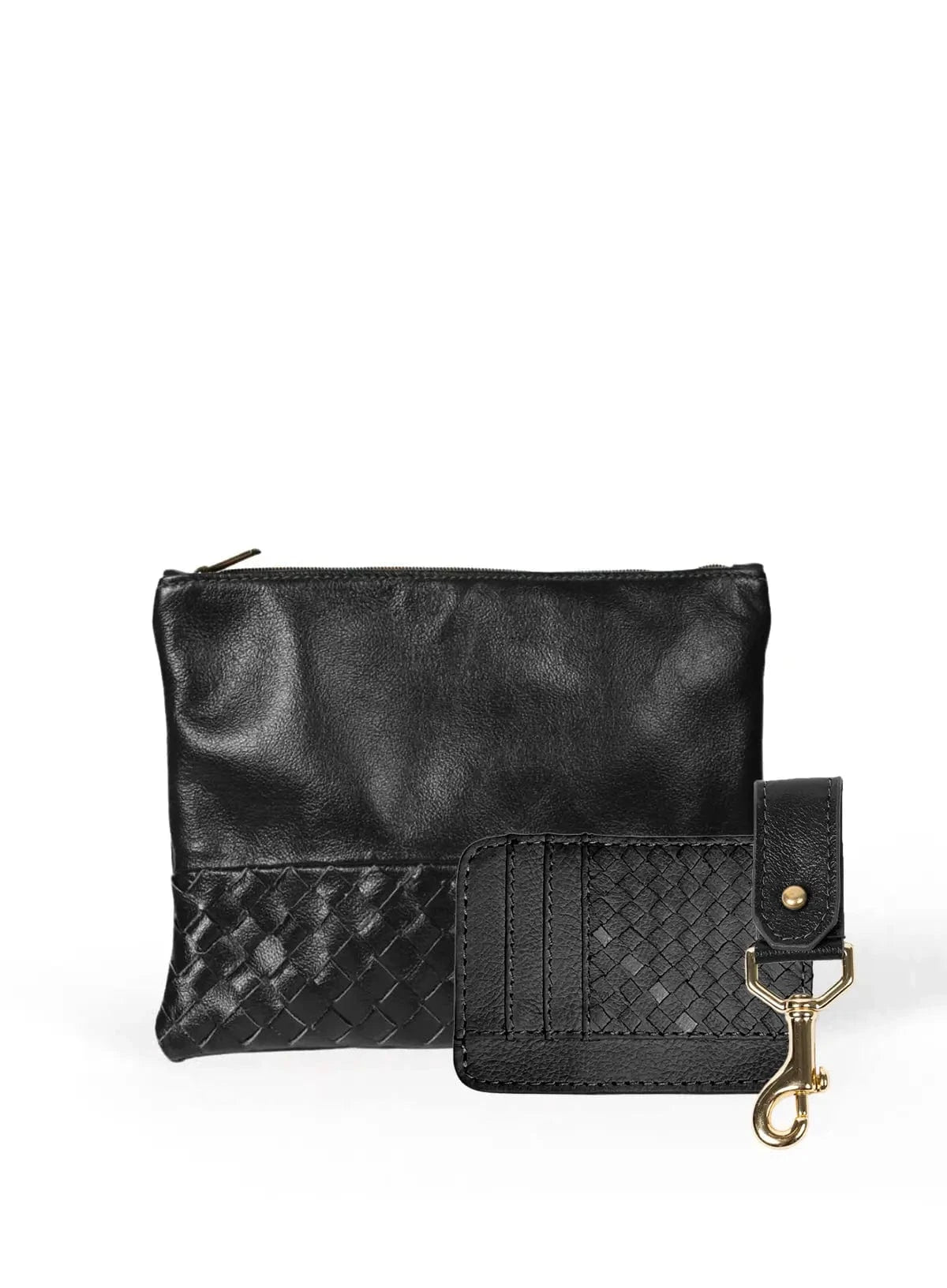 Large Pouch, Key Chain & Slim ID Bundle - Black