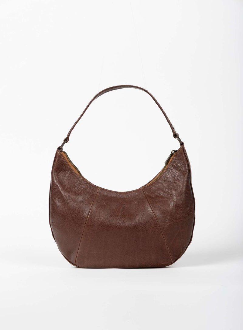baguette bag from womens bags in brown showcasing front view.