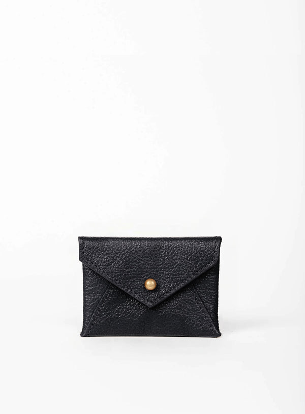 coin pouch from ethically crafted accessories in black color showcasing front view.