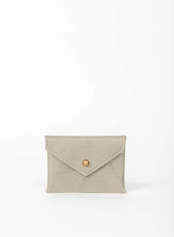 coin pouch from ethically crafted accessories in bone color - front view.