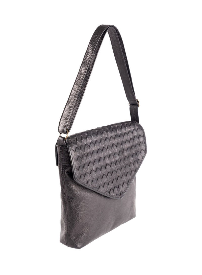 envelope crossbody in black from our spring collection- side view.