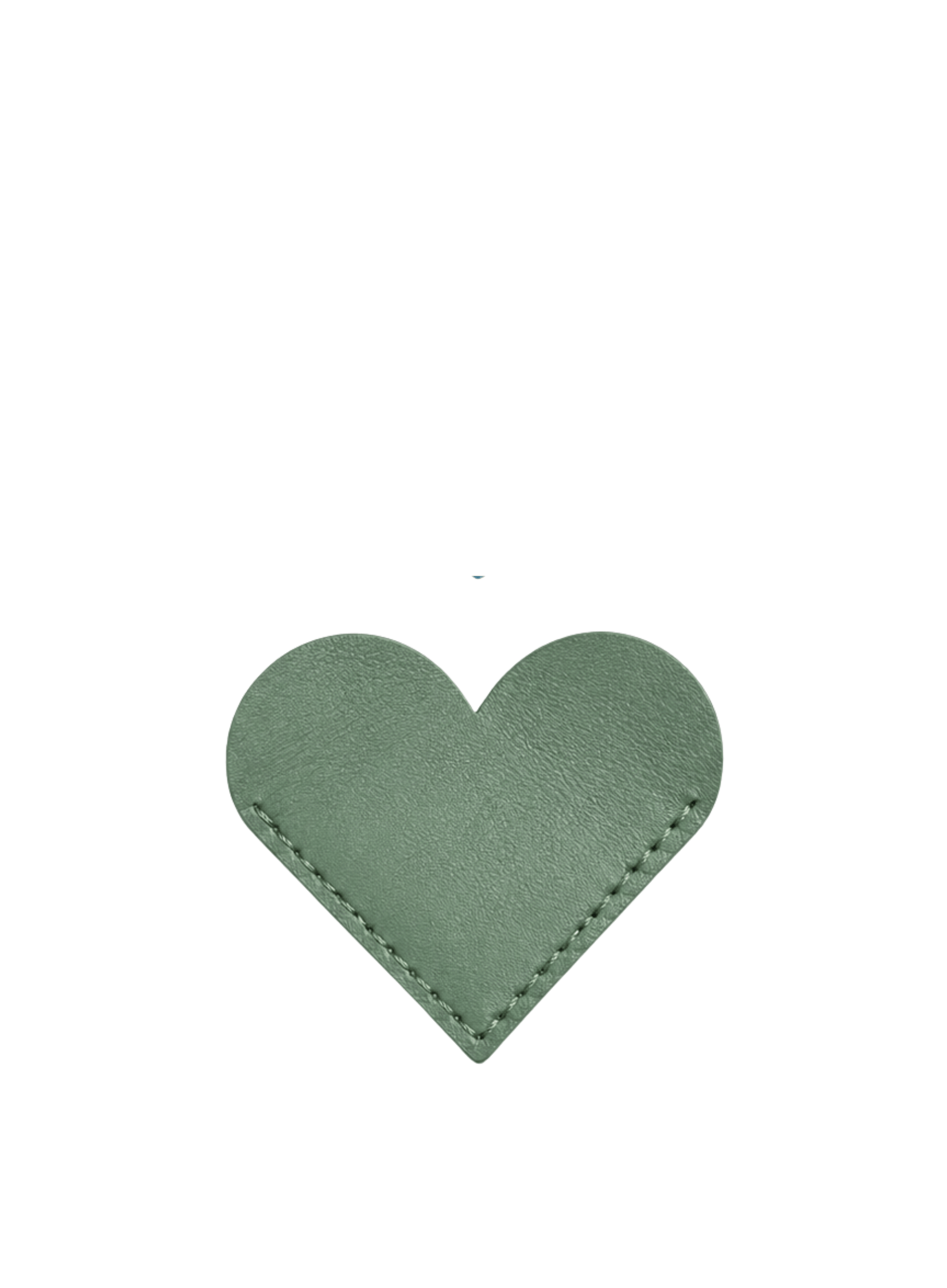 hreen heart bookmark on white background