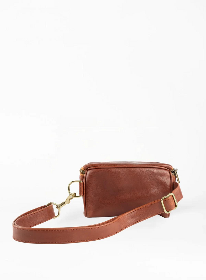 hip bag in brown from our spring collection - back view.