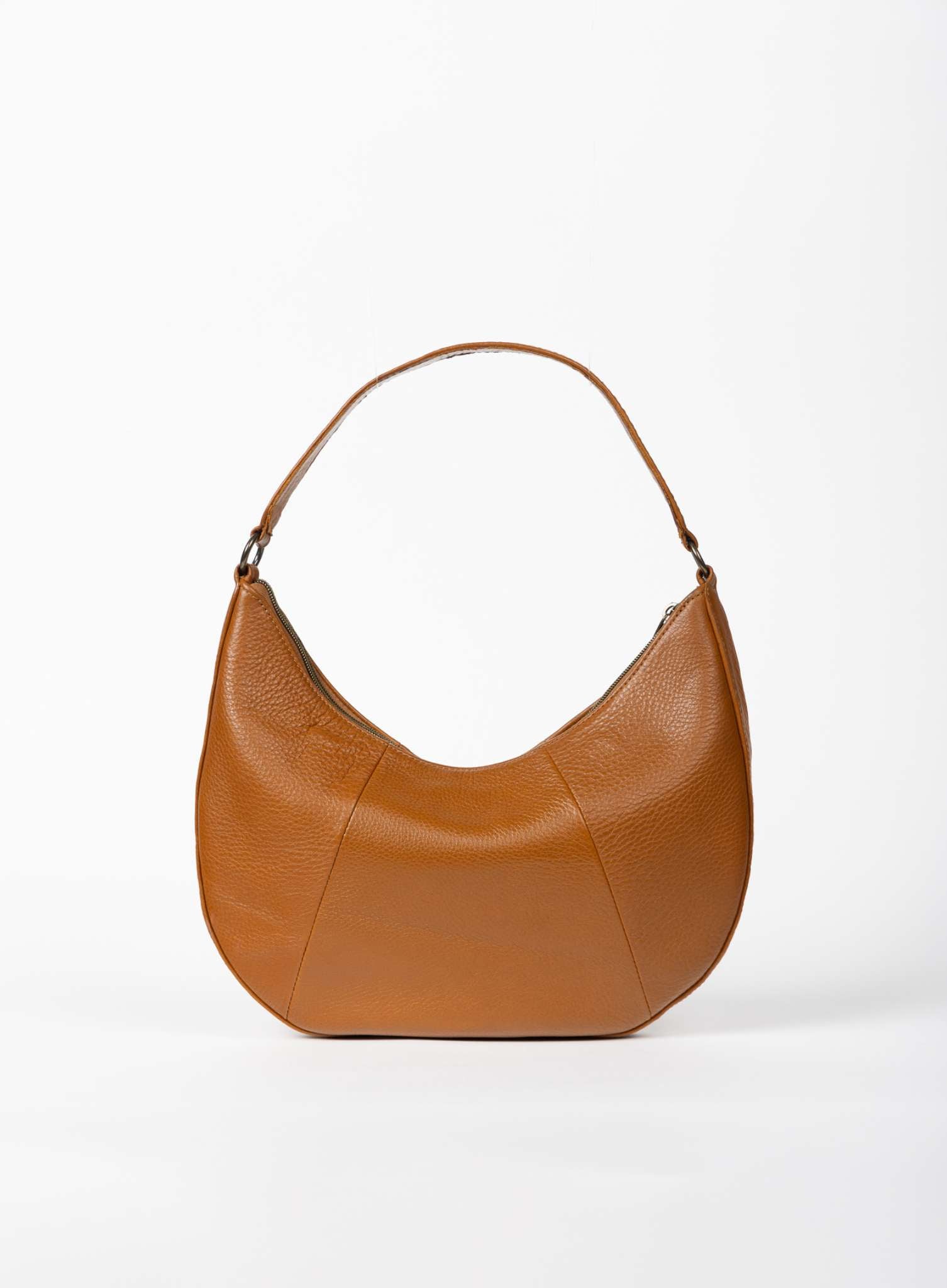 saddle shoulder bag from womens bags in honey color showcasing front view.