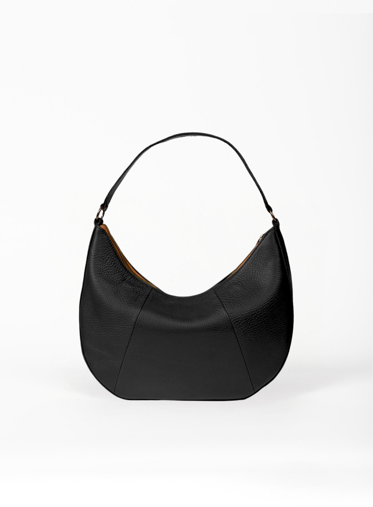 saddle shoulder bag from womens handbags in black color showcasing front view.