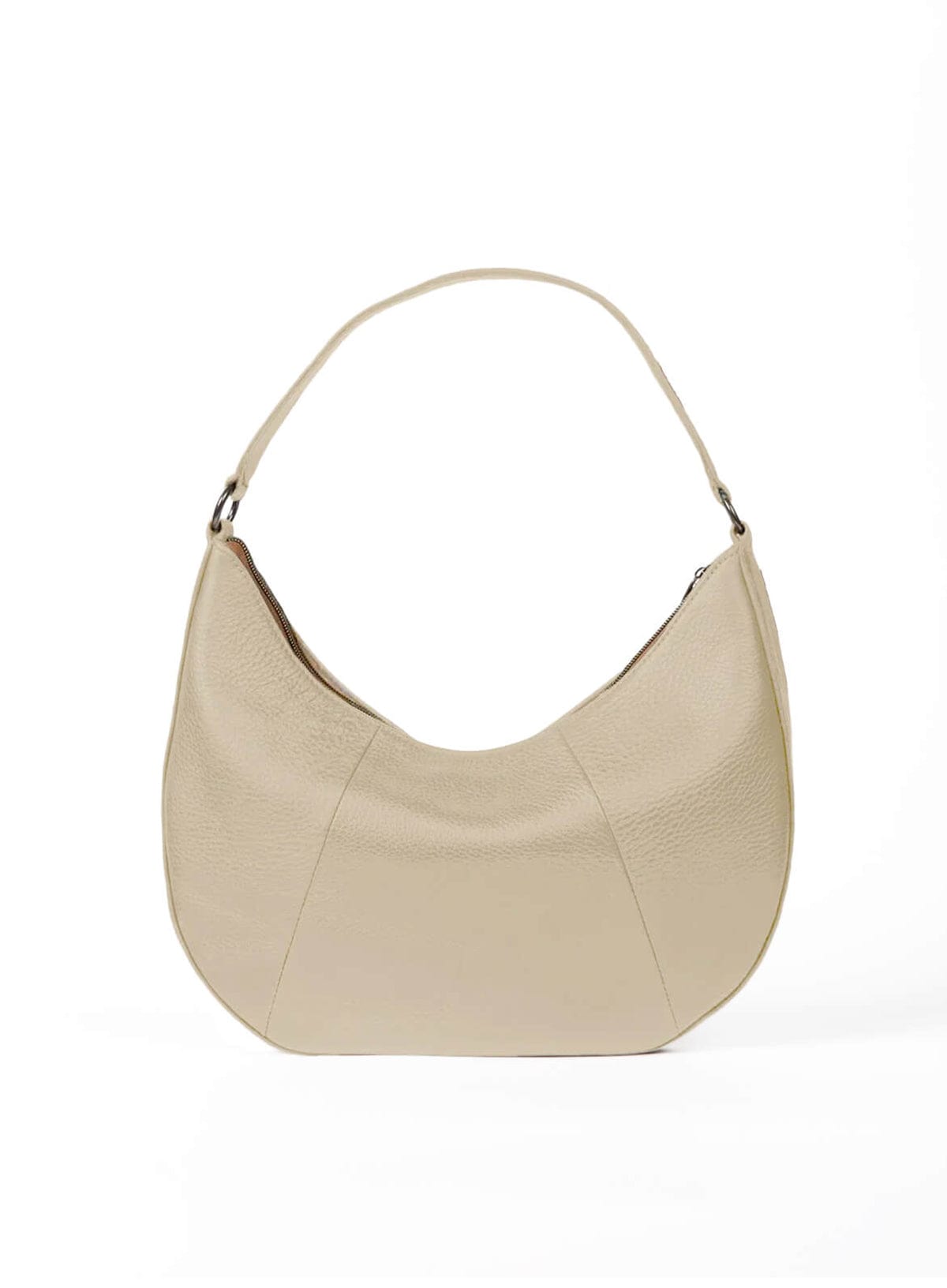 Beige handbag on a white background