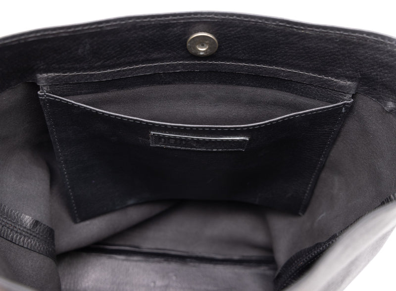 sarah shoulder bag from womens bags in black showcasing interior view.