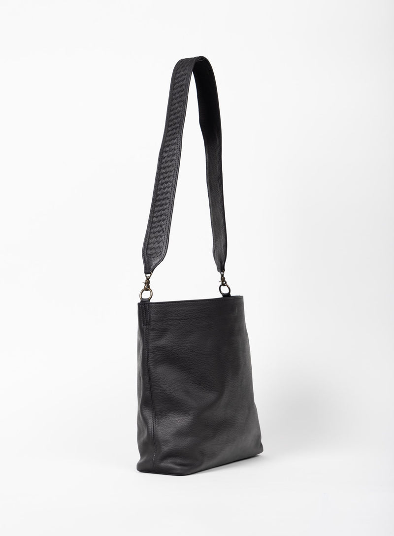 sarah shoulder bag from womens bags in black showcasing side view.