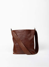sarah shoulder bag from womens bags in mohogany showcasing front view.