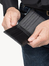 the hotgun wallet accessory for him in black detailed interior model side-view.