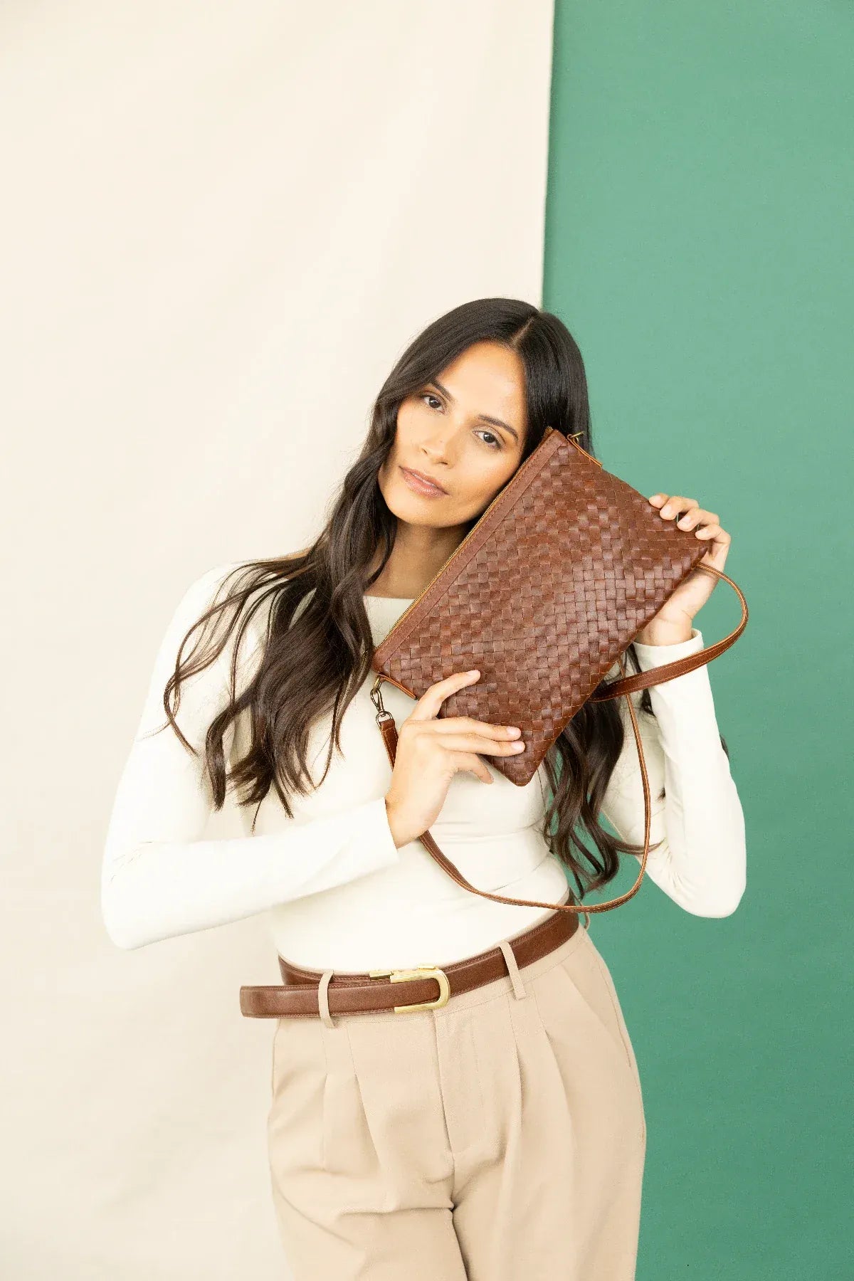 Woven Crossbody Clutch
