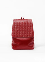 woven backpack in red from womens bags collection showcasing front-view.